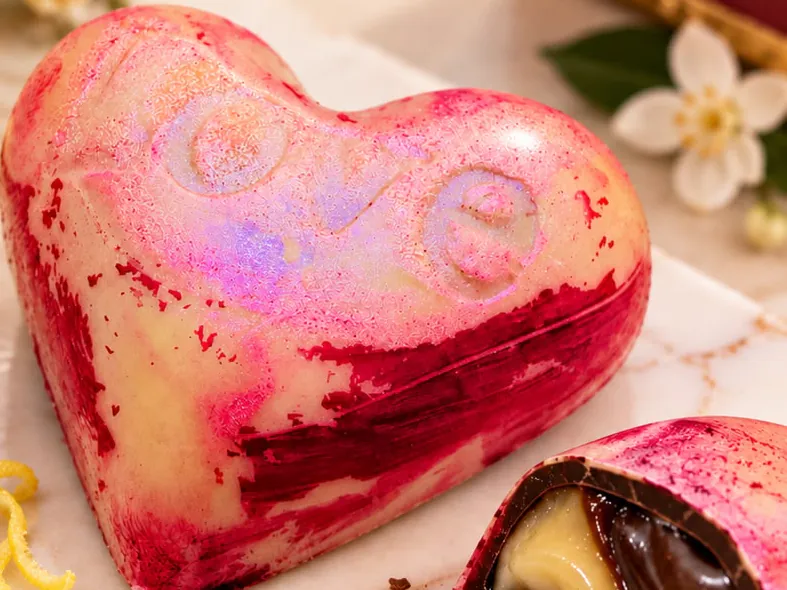Bombón Corazón Cítrico, entero y partido